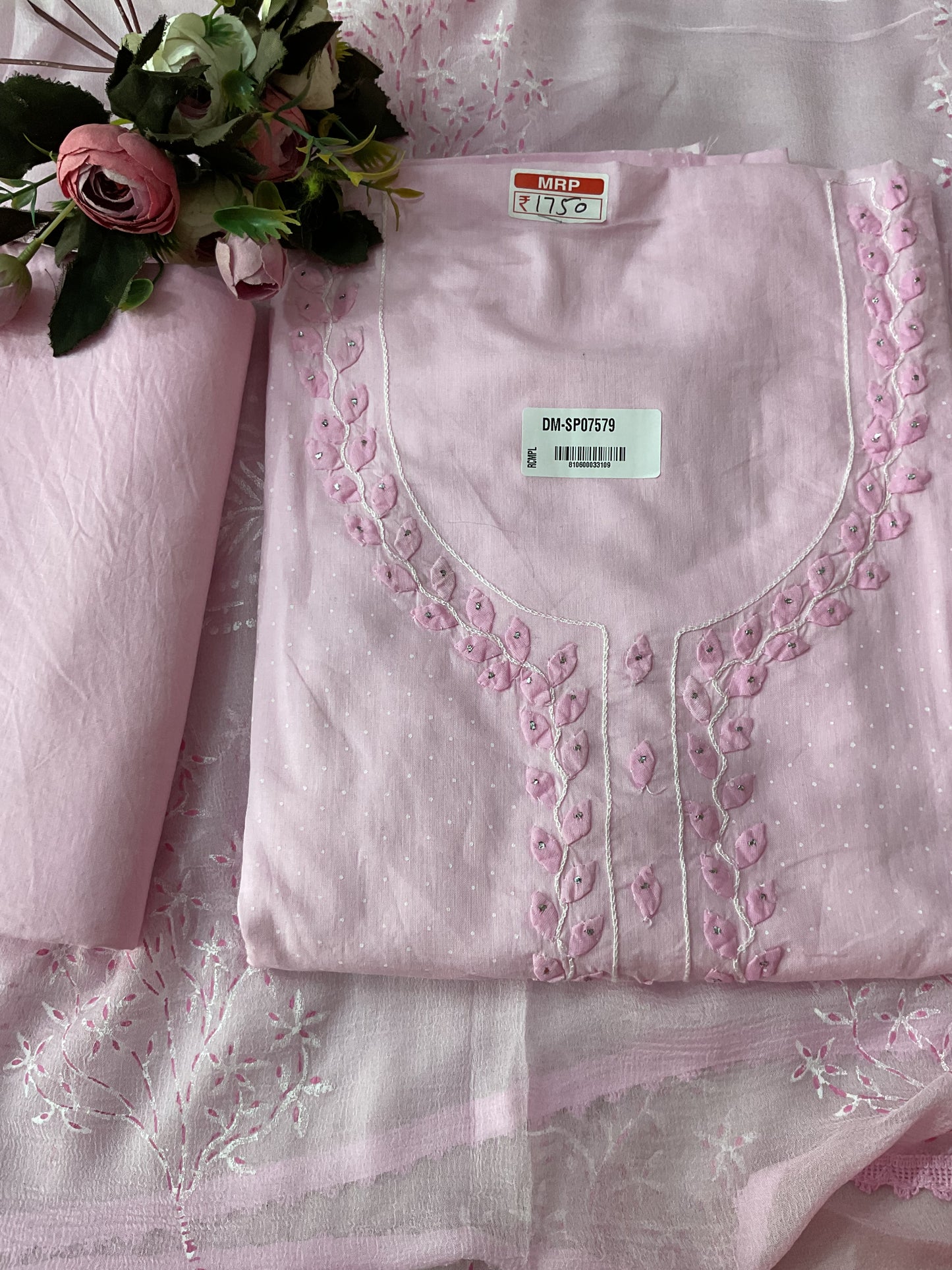 Baby pink cotton suit