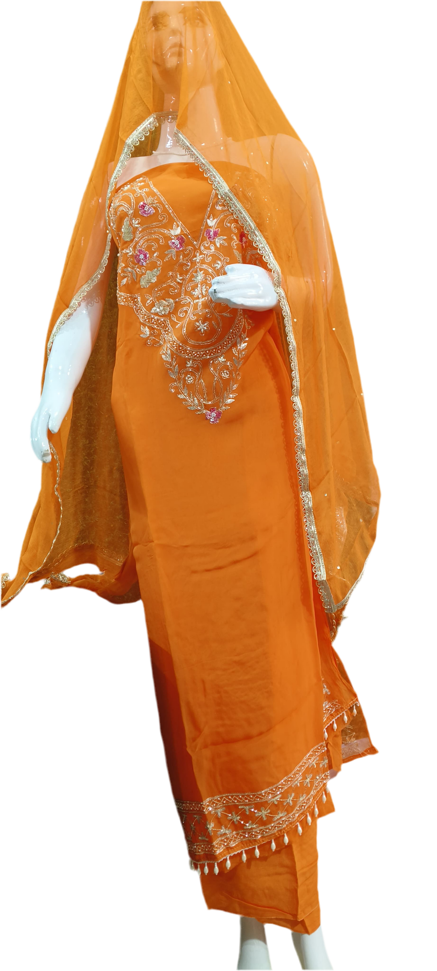 Organza orange suit