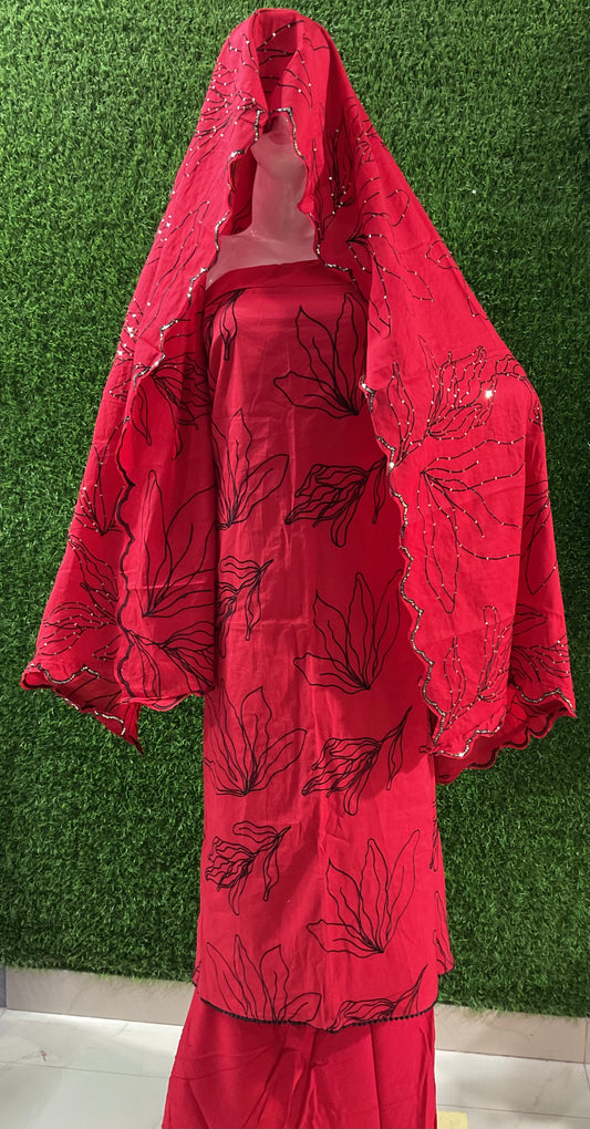 Cotton red suit