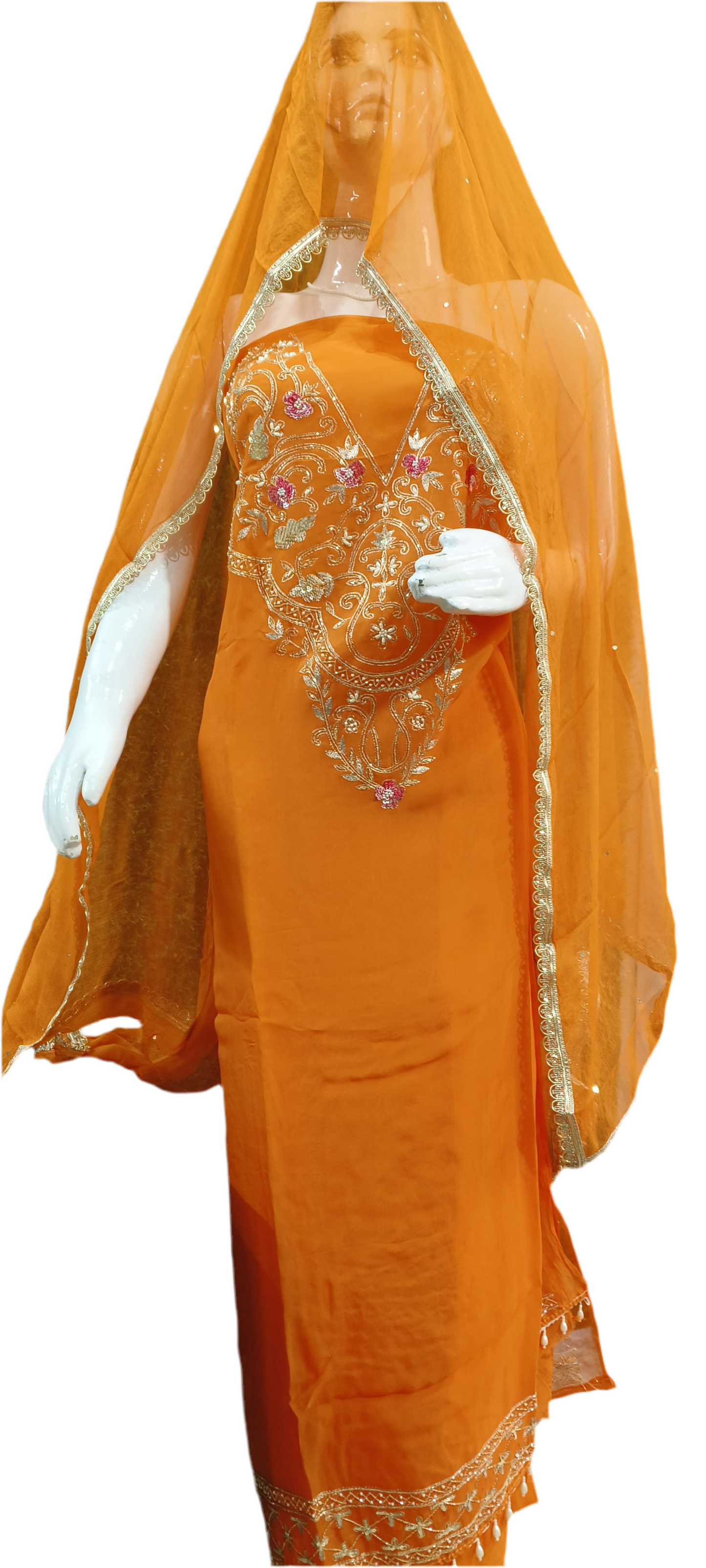 Organza orange suit