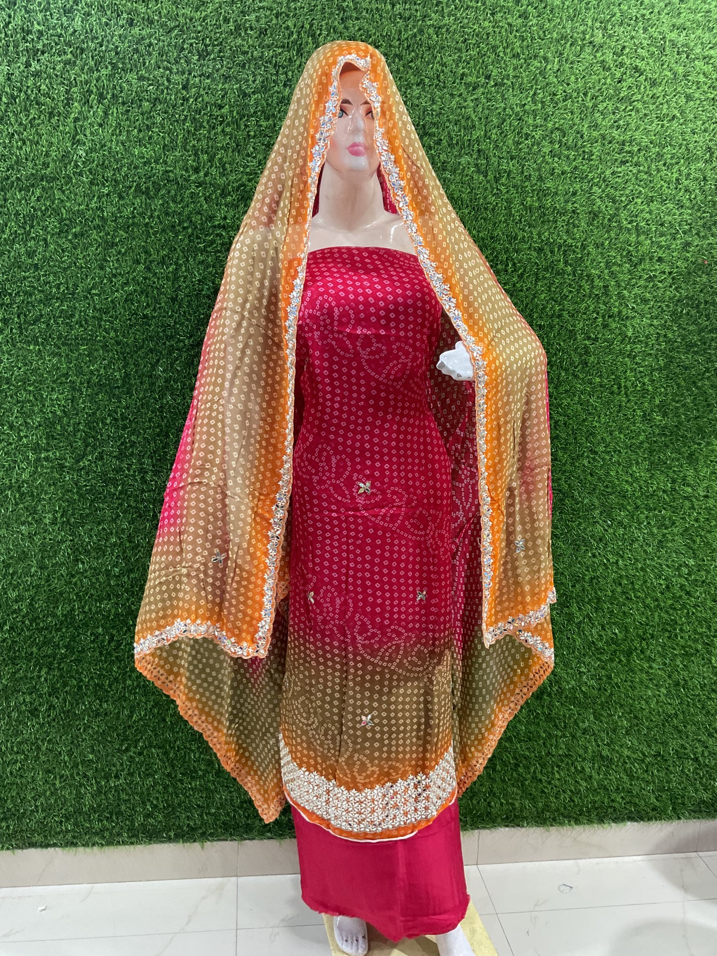 Jaipuri Bandhej multi colour