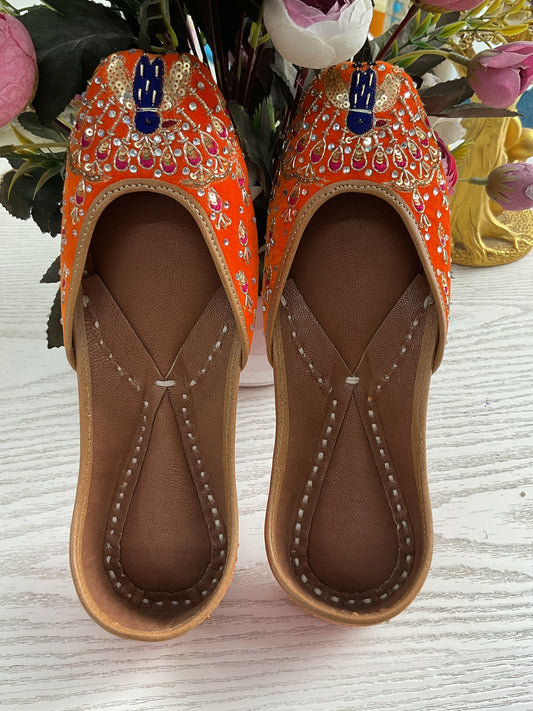Orange stone punjabi Jutti