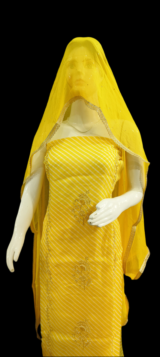 Yellow organza suit