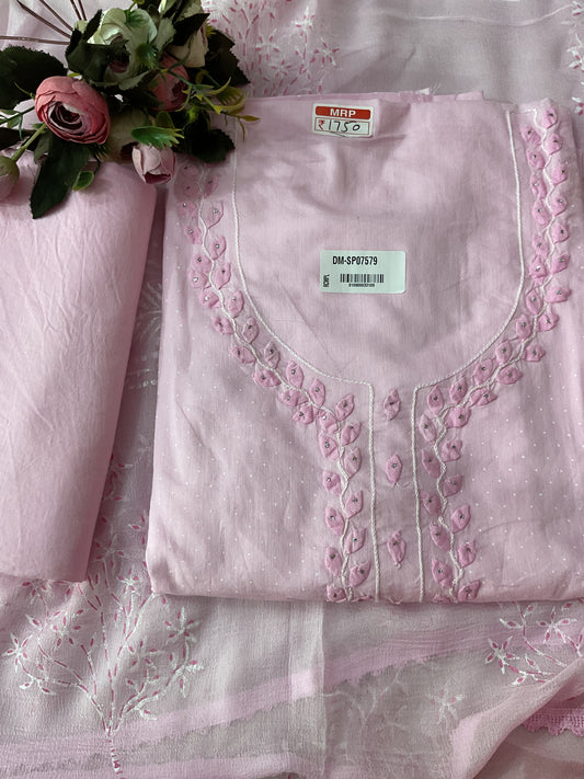 Baby pink cotton suit