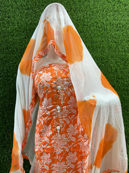 Orange cotton suit