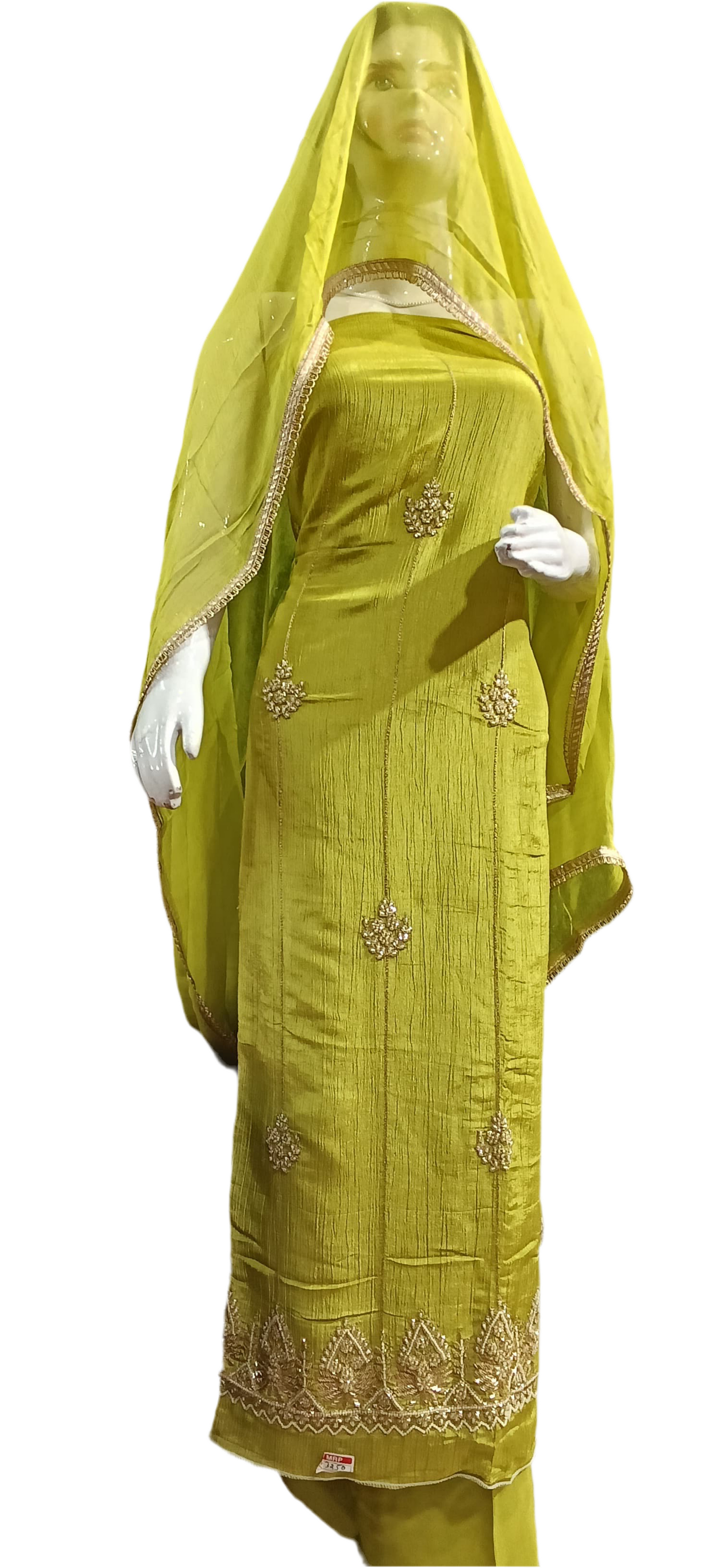 Crush mehndi suit