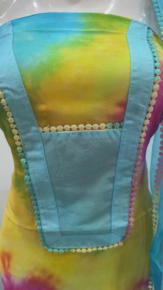 Organza Tie nd dye beautiful suit